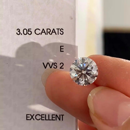 ANSTER Wholesales Price Four claw 3ct Lab Grown Diamond Ring with IGI 18K Gold Ring