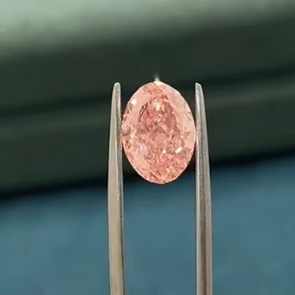 ANSTER Platinum Jewelry PT950 Ring 1.5ct Fancy Pink Lab Grown Diamond Engagement Ring with IGI