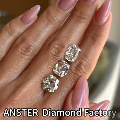ANSTER Customized Jewelry 18K Gold 2ct Old Mine Cut Lab Grown Diamond Ring with IGI