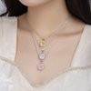 ANSTER Jewelry PT950 Necklace 5ct IGI Fancy Color VVS2 Lab Grown Diamond Pendant Necklace