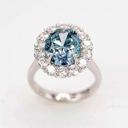 ANSTER Platinum Jewelry PT950 Ring 5ct VVS2 CVD Fancy Lab Grown Diamond Ring with IGI