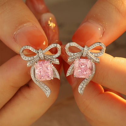 ANSTER Jewelry Customize PT950 Platinum Pink Lab Grown Diamond Earrings