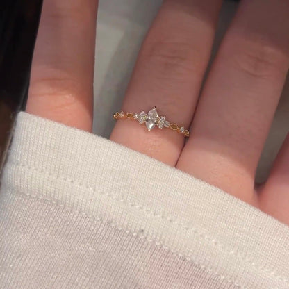 ANSTER Customized 14K Gold Ring Melee Lab Diamond Fashion Ring