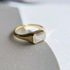 ANSTER 18K Gold Jewelry 1ct VS2 VVS1 Emerald Cut Lab Grown Diamond Men Ring with IGI