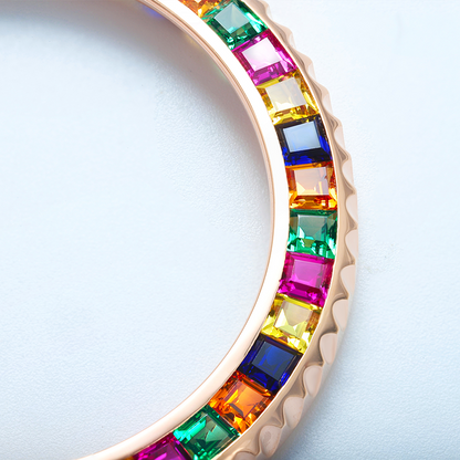 ANSTER Customize Fine Jewelry Rainbow Lab Grown Loose Gemstone Watch Bezel Inserts