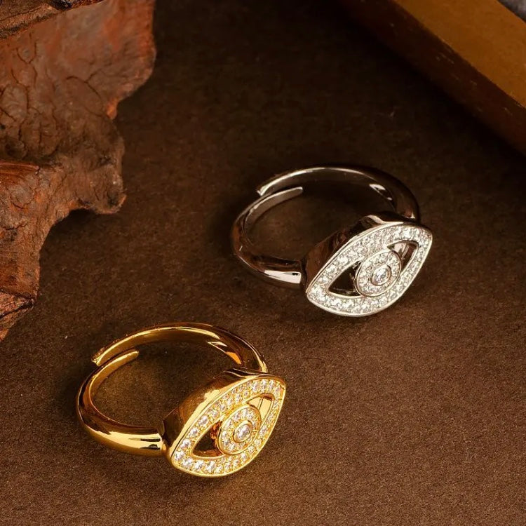 ANSTER Custom Eye Shaped Diamond Ring 18K 14K 10K Gold Dubai Jewelry