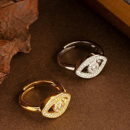 ANSTER Custom Eye Shaped Diamond Ring 18K 14K 10K Gold Dubai Jewelry