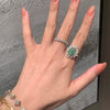 ANSTER Platinum Jewelry PT950 Ring 3ct VS1 Fancy Green Lab Grown Diamond Ring with IGI