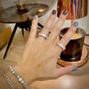 ANSTER Jewelry IGI Open 18K gold Ring Square Cut Lab Grown Diamond Tennis Ring