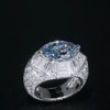 ANSTER Platinum Jewelry PT950 Ring 4.39ct VVS Fancy Blue Lab Grown Diamond Ring with IGI