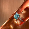 ANSTER Platinum Jewelry IGI VVS2 3ct Blue lab Grown Diamond Ring PT950 Ring