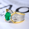ANSTER Jewelry Customize Lab Grown Gemstone 18K Gold Ring Lab Emerald Ring