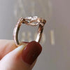ANSTER Gold Jewelry 18K Rose Gold Ring 5ct CVD Fancy Lab Grown Diamond Ring with IGI