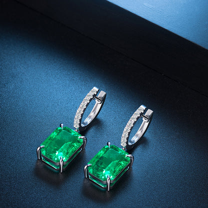 ANSTER Jewelry Customize Lab Grown Gemstone 18K Gold Lab Emerald Earrings