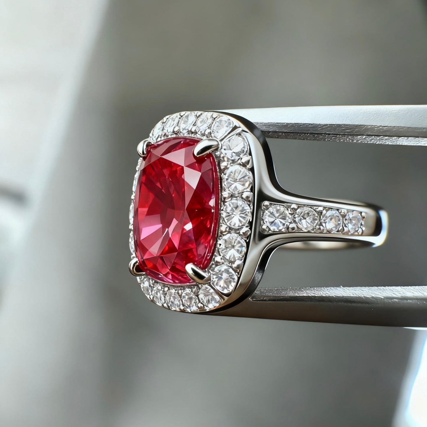 ANSTER Custom 1.53ct VVS2 Red Lab Grown Diamond Ring