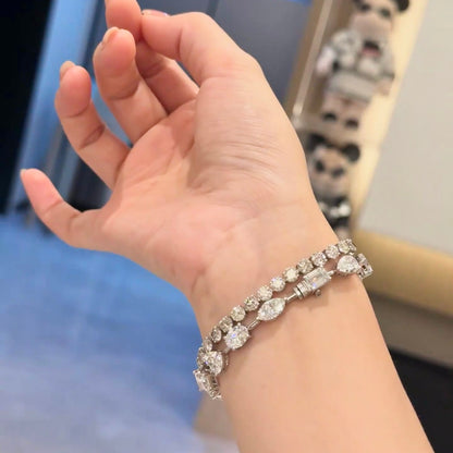 ANSTER Jewelry Mix cut Lab Grown Diamond Tennis Bracelets with IGI