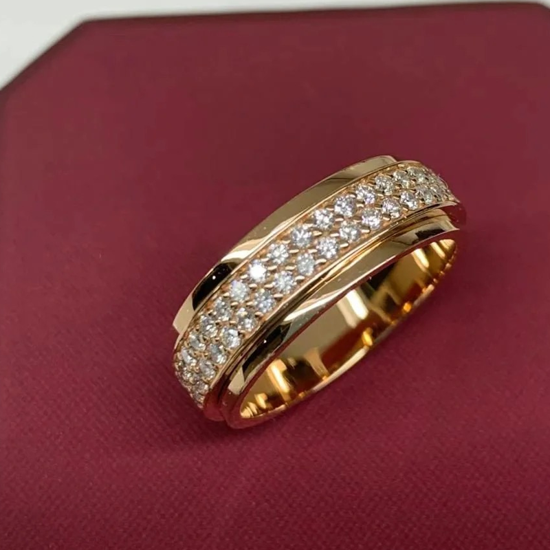 ANSTER Customized Fine Jewelry Rotating Design Meleee Lab Grown Diamond Ring