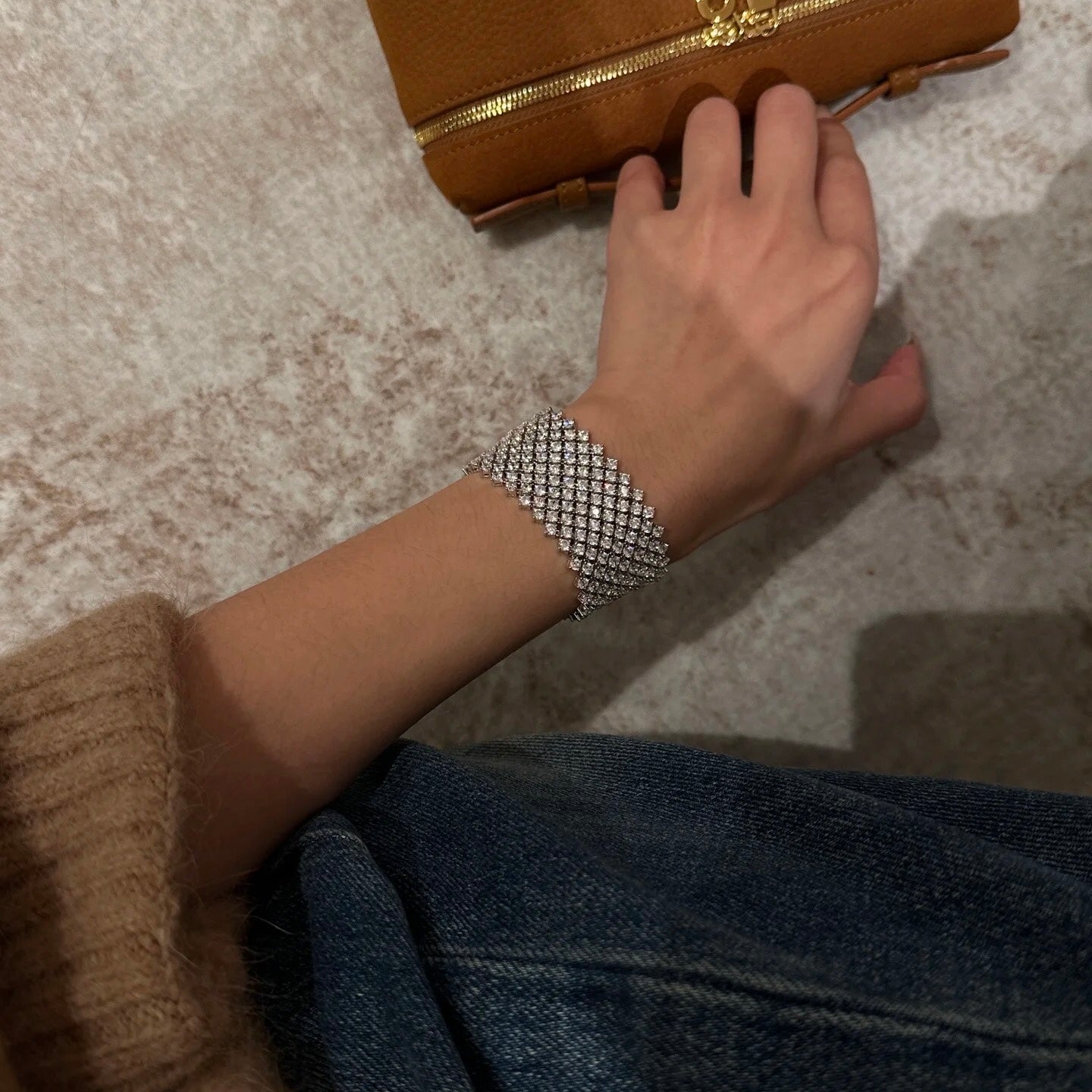 ANSTER Jewelry 2.5mm Lab Grown Diamond Tennis Chain Bracelet with IGI