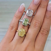 ANSTER Jewelry 18K Gold 2-5ct Fancy Color Lab Grown Diamond Ring with IGI
