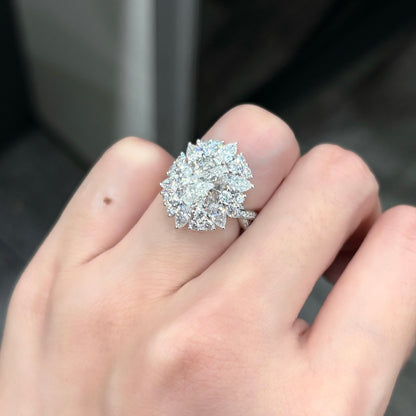 ANSTER Jewelry Anel de diamante ético feito à mão em ouro 18K com lapidação pera cultivado em laboratório 