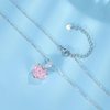 ANSTER Jewelry Custom Platinum Necklace PT950 VVS Pink Lab Grown Diamond Necklace