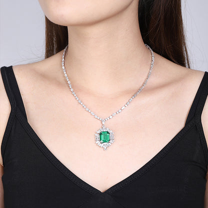 ANSTER Fine Jewelry Emerald Lab Grown Gemstone 18K Gold Necklace