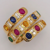 ANSTER Jewelry 18K Gold FIFA World Cup Style Lab Grown Gemstone Ring with GIA