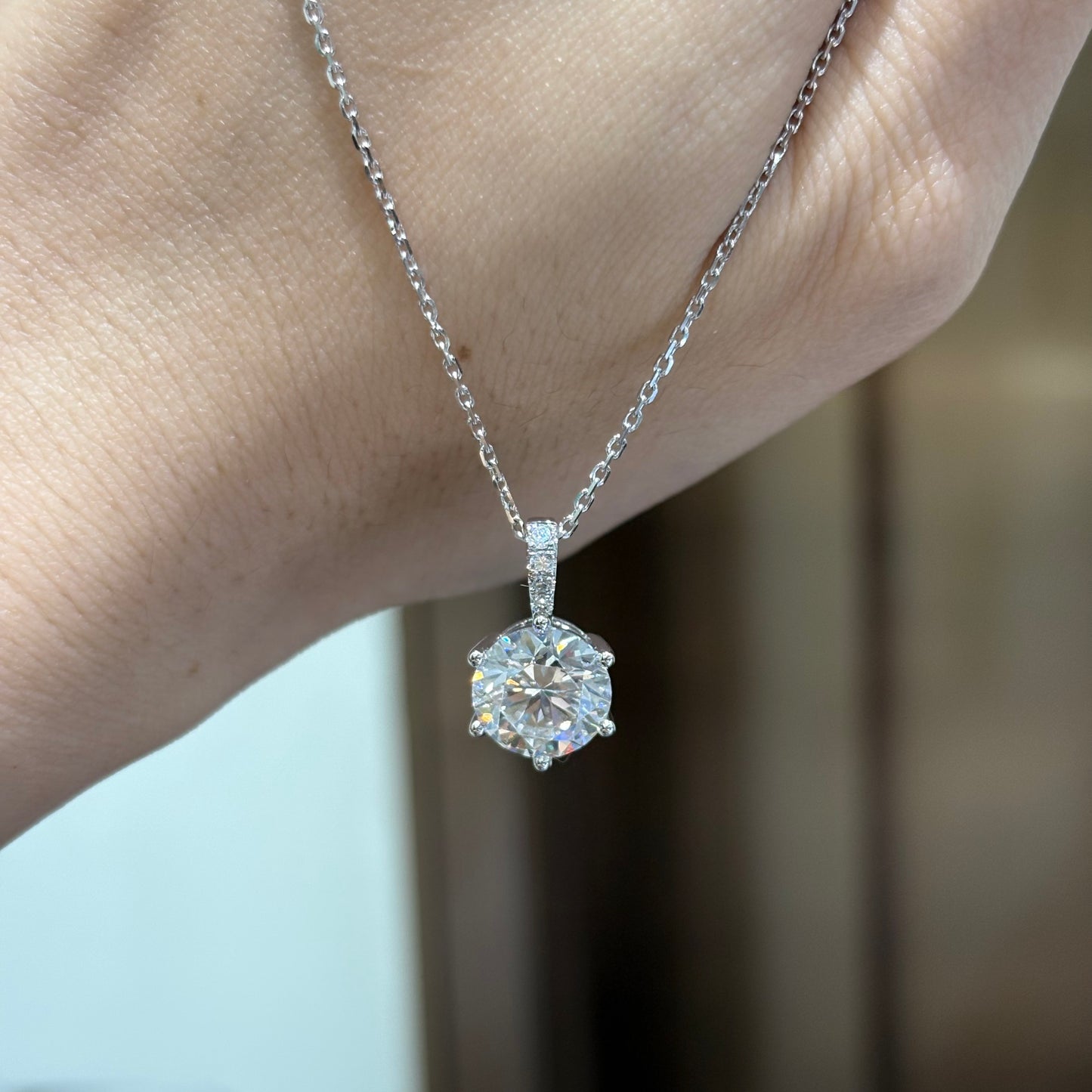 ANSTER Customized Wholesales Price Six Claw Lab Grown Diamond Pendant Necklace with IGI