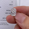 ANSTER Jewelry Factory 18K Real Gold Ring Three stone design Radiant cut Lab Grown Diamond Ring with IGI