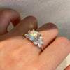 ANSTER Wholesales Price PT950 3ct Lab Grown Diamond Ring with IGI Butterfly Design