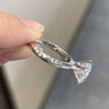 ANSTER Wholesales Price Six claw 18K White Gold 3ct Round cut Lab Grown Diamond Ring with IGI