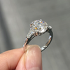 ANSTER Wholesales Price 18K White Gold 3ct Round cut Three Stones Lab Grown Diamond Ring with IGI