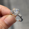 ANSTER Wholesales Price 18K White Gold 3ct Round cut Three Stones Lab Grown Diamond Ring with IGI