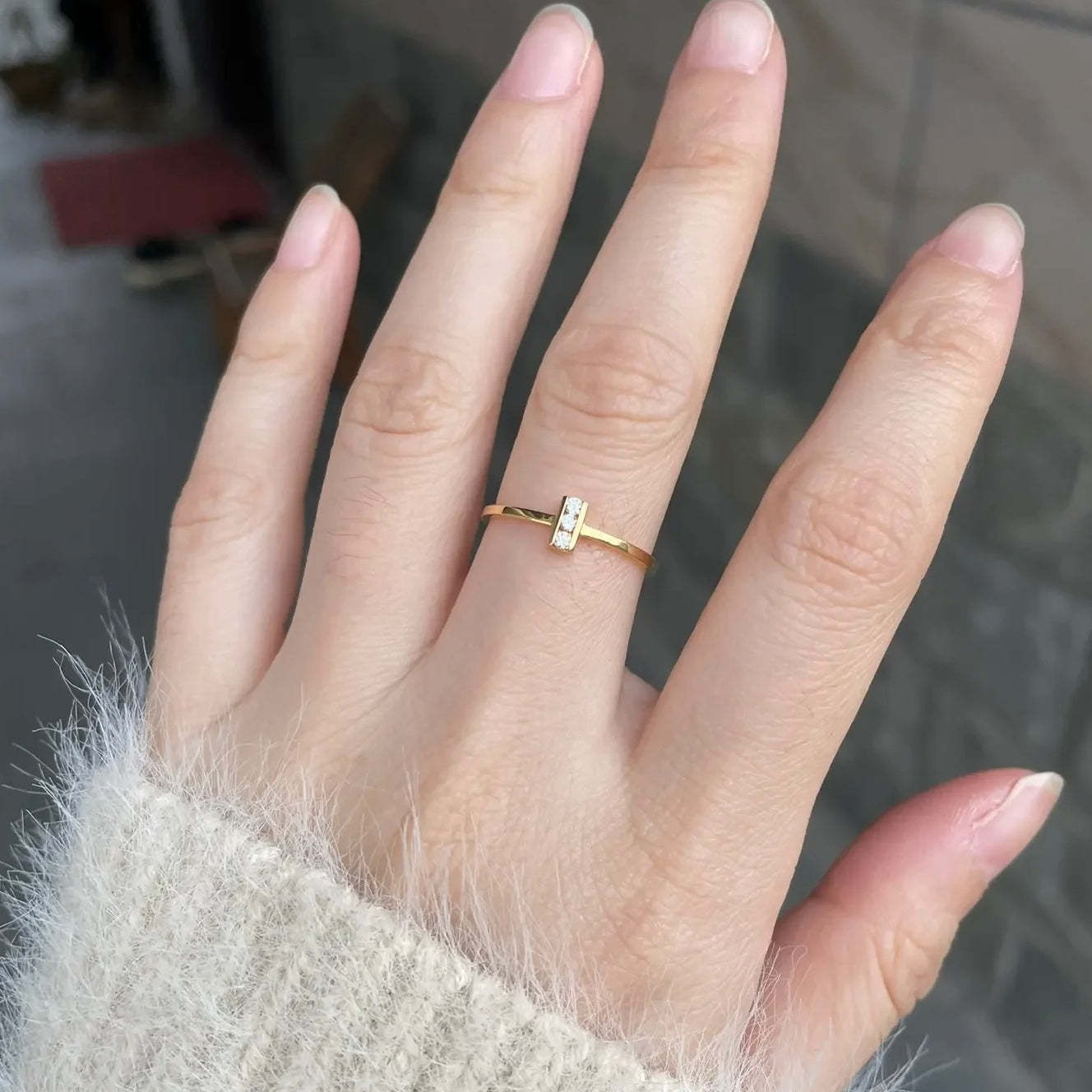 ANSTER Wholesales Price Round cut Melee Lab Grown Diamond Ring with IGI 22K Gold Ring