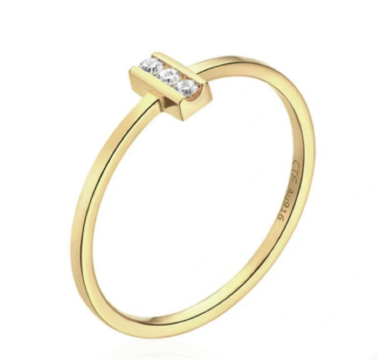 ANSTER Wholesales Price Round cut Melee Lab Grown Diamond Ring with IGI 22K Gold Ring