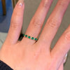 ANSTER Wholesales Price 3mm Cabochon cut Lab Grown Emerald Half Eternity Ring with GRC