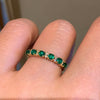 ANSTER Wholesales Price 3mm Cabochon cut Lab Grown Emerald Half Eternity Ring with GRC