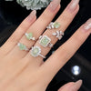 ANSTER Platinum Jewelry PT950 Ring 3ct VS1 Fancy Green Lab Grown Diamond Ring with IGI