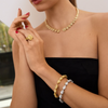 ANSTER Jewelry Customize Fancy 10ct Lab Grown Yellow Diamond 18K Gold Jewelry Sets
