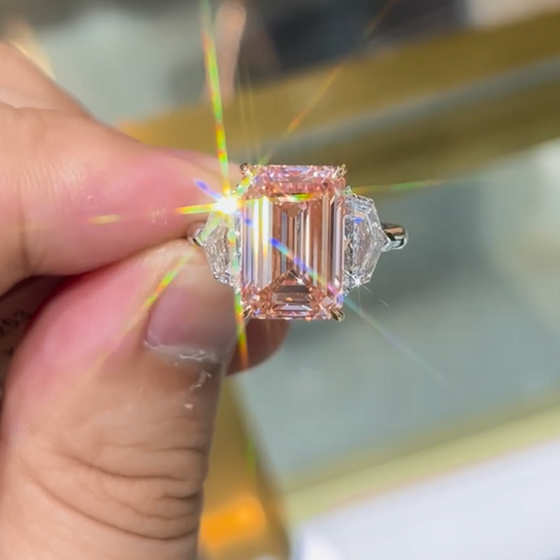 ANSTER Jewelry Anel de diamante ético feito à mão em ouro 18K com lapidação pera cultivado em laboratório 