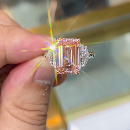 ANSTER Jewelry Anel de diamante ético feito à mão em ouro 18K com lapidação pera cultivado em laboratório 