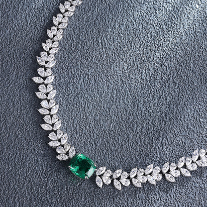 ANSTER Fine Jewelry 18K Gold Lab Grown Gemstone Emerald Necklace