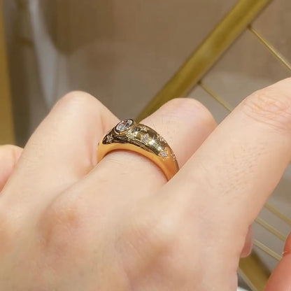 ANSTER Jewelry Anel de diamante ético feito à mão em ouro 18K com lapidação pera cultivado em laboratório 