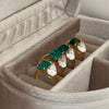 ANSTER JEWELRY 4ct Emerald Cut Emerald Lab Grown Diamond 18K Gold Ring