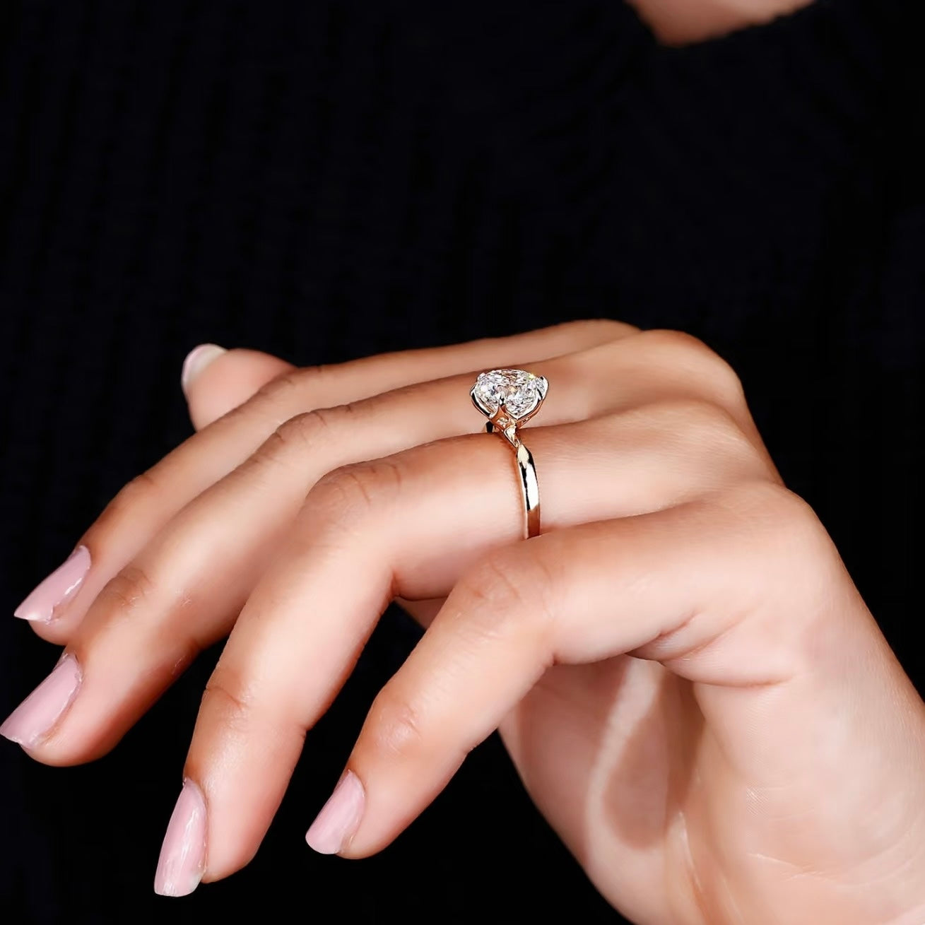 ANSTER Customized Jewelry 18K Gold 1.51ct Portuguese Cut Lab Grown Diamond Ring with IGI