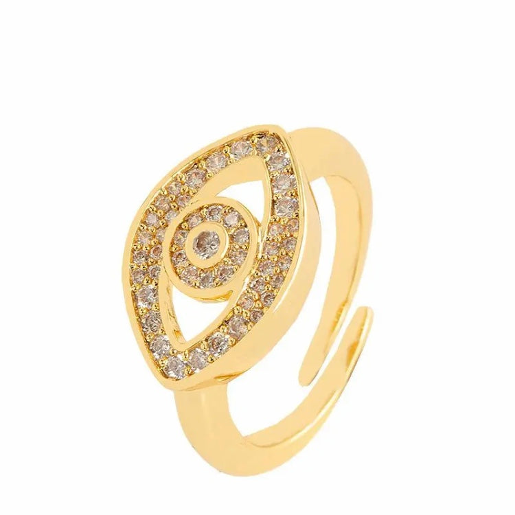 ANSTER Custom Eye Shaped Diamond Ring 18K 14K 10K Gold Dubai Jewelry