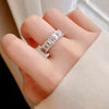ANSTER Jewelry IGI Open 18K gold Ring Square Cut Lab Grown Diamond Tennis Ring