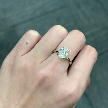 ANSTER Customized Jewelry 18K Gold Oval Cut 2ct Lab Grown Diamond Ring with IGI