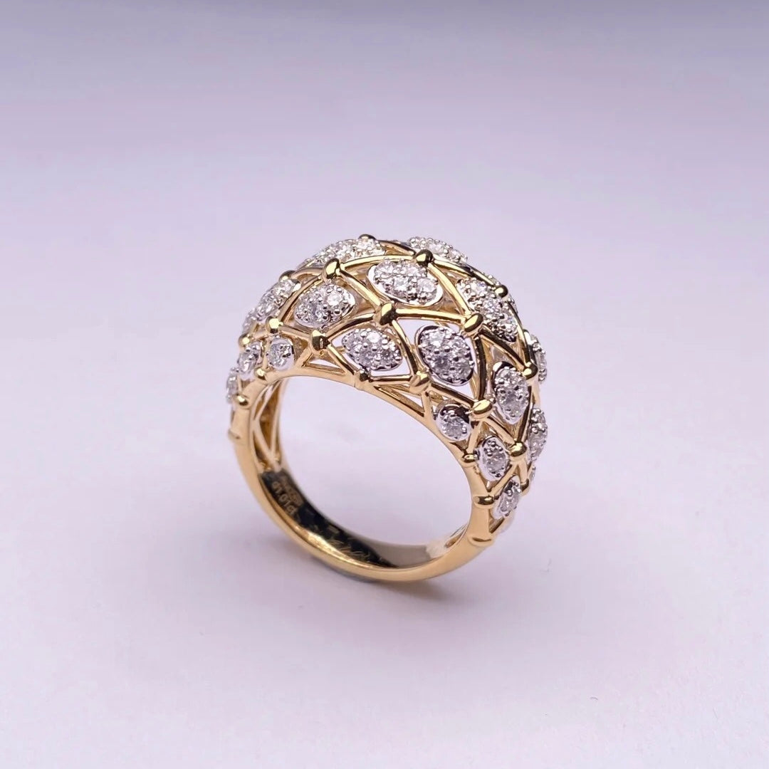 ANSTER Custom Lab Grown Diamond Ring 10/14/18/24K Dubai Gold Jewelry