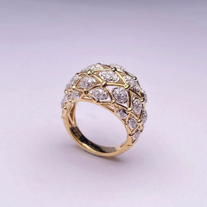 ANSTER Custom Lab Grown Diamond Ring 10/14/18/24K Dubai Gold Jewelry